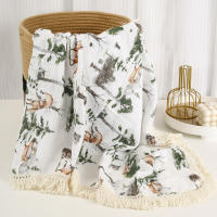 Manta De Algodón Muselina Para Bebé Con Borlas Swaddle Recibimiento Para Recién Nacidos Funda De Cuna Y Silla De Coche - details 9