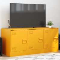 vidaXL Mueble para TV de acero 99x39x44 cm en color Amarillo mostaza/Rosa/Negro y más | almacenamiento funcional diseño moderno para baño dormitorio sala - details 0