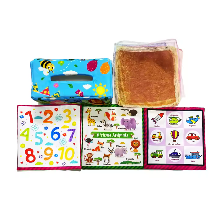 Juguete Sensorial De Montessori Para Bebés Caja De Tissue Suave Estuffed Juego Educativo De Aprendizaje Para Niños Pequeños De Alta Contraste Y Alto Contraste - 1