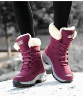 Botas De Invierno Para Mujer Con Peluche Y Plataforma Impermeables Cómodas Para Caminar En Nieve Botas De Tobillo Con Cierre De Lazo - details 7