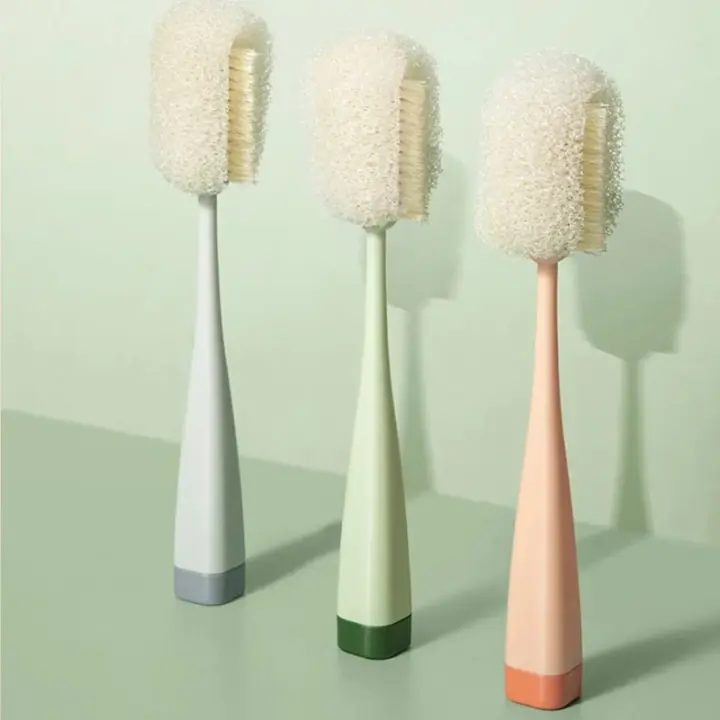 Cepillo De Limpieza Para Botellas Con Mango Largo Y Copos Desmontables Esponja De Limpieza Para Cocina Herramienta De Limpieza Ecológica Para Vajilla Y Botellas De Vino - 1