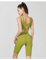 Sujetador Deportivo De Alta Intensidad Para Mujer Con Almohadillas De Pecho Y Cierre En La Parte Trasera Chaleco De Yoga Antigolpes Push-up Unipersonal Sin Costuras - details 9