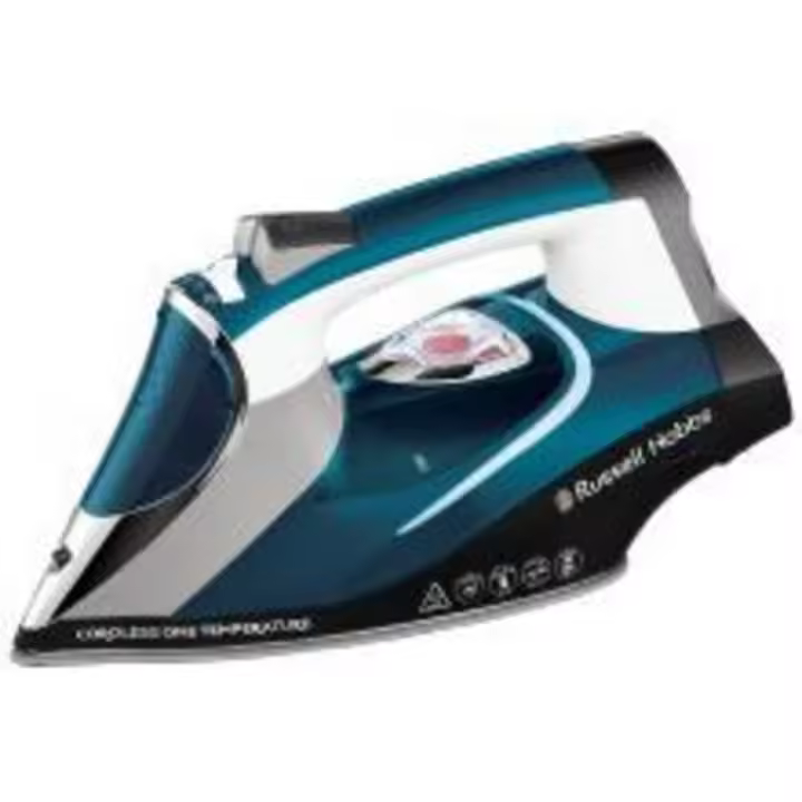 Russell Hobbs Plancha CordlessOneTemp 26020-56 - 2600W vapor continuo 45g, sin cable, suela de cerámica, depósito de agua con capacidad para 350ml, función anti goteo y antical, función auto limpieza, vapor regulable y vertical, cable 2m - 1
