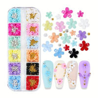 Adornos De Uñas 3D Flores Cinco Pétalos Colores Acrílicos Para Arte De Uñas Pack De 12 Cajas De 12 Piezas Por Caja - details 5