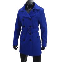 Abrigo De Mujer En Lino Y Lana Doblemente Abrillantado Con Cinturón Y Etiqueta En Hombro Casual Streetwear De Otoño Invierno - details 5