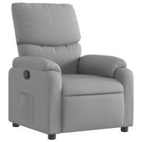vidaXL Sillón reclinable de tela Gris claro, Gris oscuro, Negro Sillon Dormitorio Sillon Comodos Silla Relax Sillón Sofá - details 2