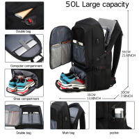 Mochila de viaje para hombre, bolsa impermeable de gran capacidad para senderismo y acampada, bolsa de transporte con compartimento para zapatos, 50L - details 4