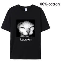 Camiseta Ibuprofen Gato Meme Para Hombres Moda Casual Con Estampado De Gato Divertido Camisetas Gráficas Unisex Ropa De Calle O-Neck - details 2