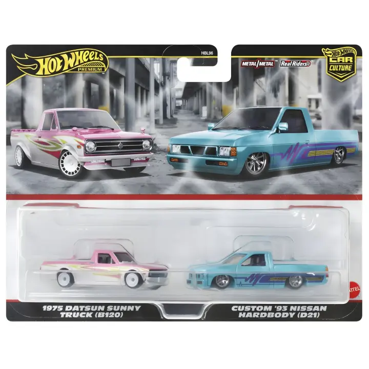 Hot Wheels Premium pack 2 Datsun Sunny Truck (B120) y Custom Nissan Hardbody (D21) HRR78 - 1