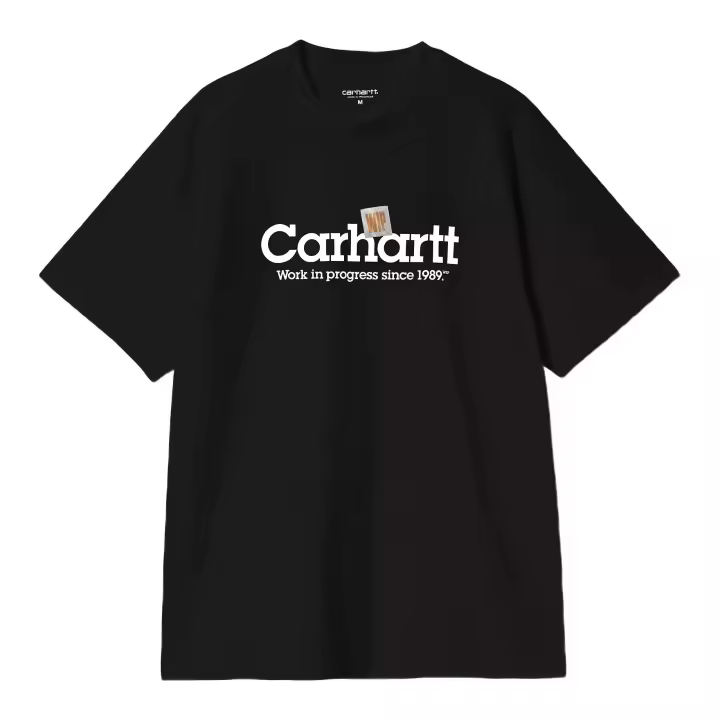 Camiseta de Manga Corta Carhartt WIP Label Script para hombre en color negro - 1