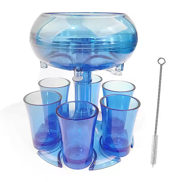 Dispensador De Vidrio Para 6 Copas De Licor Con Tapa Y Portajugos Para Cocteles Fiesta De Vino Y Bebidas Eco-amigable - 1