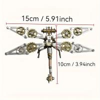 Puzzle 3D De Libélula Mecánica Steampunk DIY Creativo Regalo De Navidad Para Niños Metal Material Origien China Continental - details 1