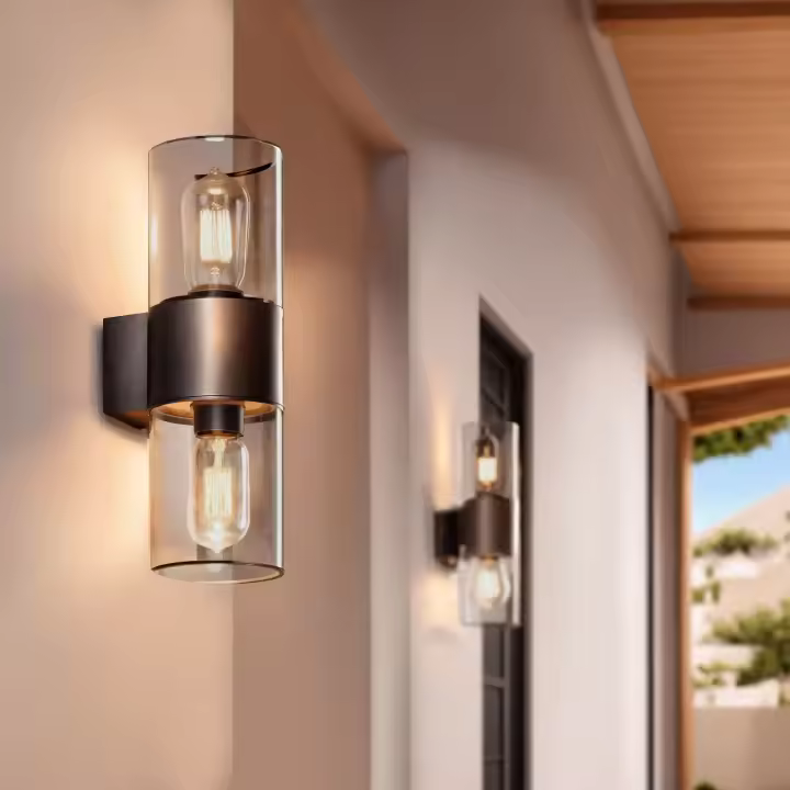 Ledkia Aplique de Pared Exterior Aluminio Dos Focos Solok Negro - 1