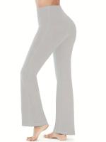 Leggings De Yoga Para Mujer Cintura Alta Levanta Glúteos Estilo Flare Duraderos Elásticos Con Bolsillos Adecuados Para Todas Las Estaciones - details 1