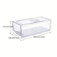 Caja De Almacenamiento Para Nevera De Cocina Tipo Cajón Fresh-Keeping Para Huevo Y Carne Caja De Congelación De Alimentos Moderna Material PET+PE - details 3