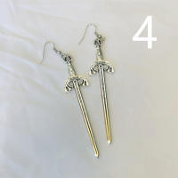 Pendientes Colgantes De Espada Gótica Para Mujer Joyería De Halloween Clásica Y Mística Regalo Elegante Con Doble Hoja Y Anillo - details 15