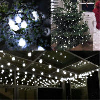 Luces De Cadena Solar Para Exterior 100 LED Balón Impermeable Luces Globales Solares Para Jardín Patio Fiesta De Navidad Decoración Exterior - details 1