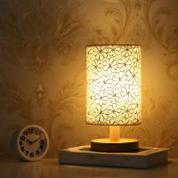 Lámpara De Mesa De Madera USB Con Sombrilla Cilíndrica Luz Nocturna Para El Dormitorio Decoración De Hogar Y Hotel Fuente De Energía Recargable LED Color Amarillo Cálido - details 5
