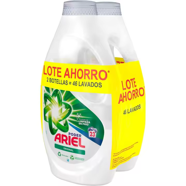 Detergente Ariel Líquido Regular 92 lavados (4 garrafas de 23 Lavados) - 1