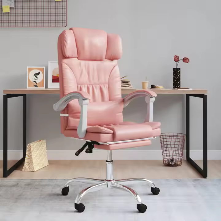 vidaXL Silla de oficina reclinable masaje cuero sintético en color Negro/Blanco/Marrón y más | cómodas modernas ergonómicas para comedor cocina salón hogar - 1