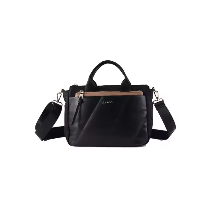 Bolso ETIKA B30114 Negro con Múltiples Compartimentos - 1