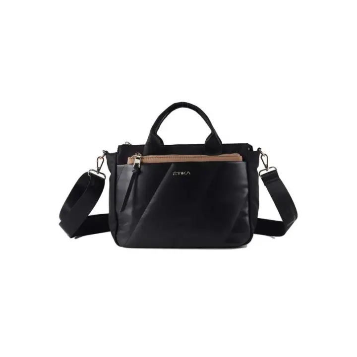 Bolso ETIKA B30114 Negro con Múltiples Compartimentos - 1