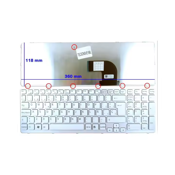 TECLADO BLANCO PARA PORTÁTIL SONY VAIO SVE15 SVE17 SERIES - 1