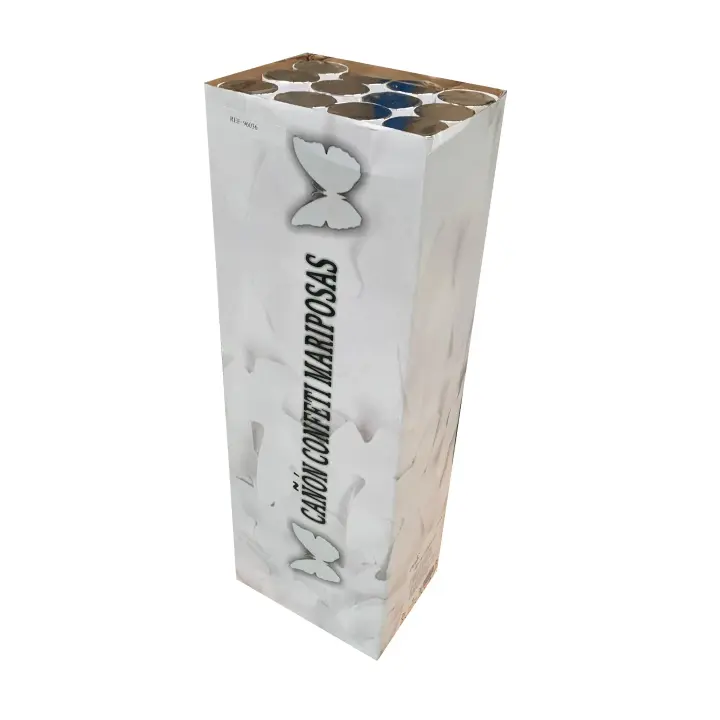 PACK DE 12 CAÑONES DE CONFETI CON FORMA DE MARIPOSAS 60CM SINI - 1