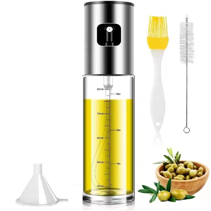 Pulverizador Spray, para Cocina, de Maple Inoxidable y Cristal,100 ml, Antigoteo, Accesorios Freidora de Aire, Dispensador, Bote, Dosificador - 1