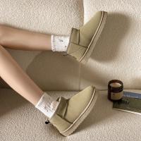 Botas De Plataforma Ultra Mini De Cuero Para Mujer Invierno Botines De Piel Acolchados Botas De Lujo Con Tacón Medio Y Cierre SLIP-ON - details 4