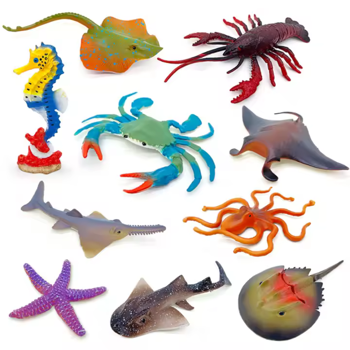 Modelos De Animales Marinos De Plástico Para Niños Set De Caballitos De Mar Langosta Y Carey Realistas Juguete De Vida Marina Regalos De Navidad - 1