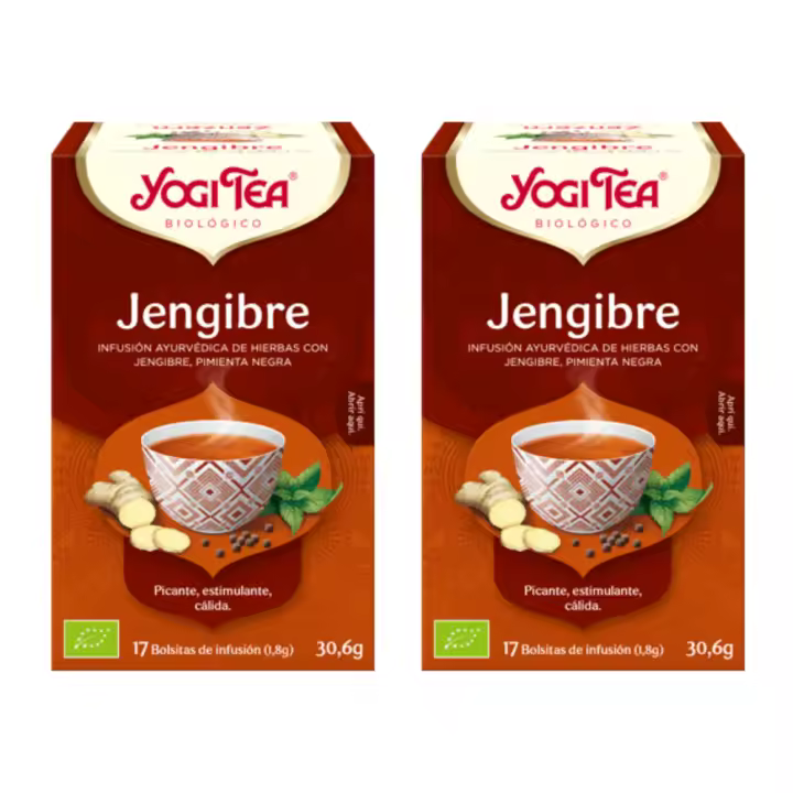 Té Jengibre | Packs 2 |  Respiración fortificante | 17 bolsitas de infusión | YogiTea - 1