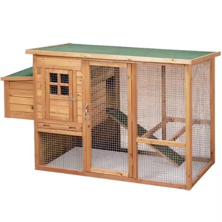 Suinga Gallinero de Madera Lyon 98x76x103 Cm con Parque Interior y Bandeja Colectora - 1