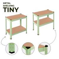 Ociodual Estanteria Metalica Tiny Verde, Estante Ideal para Hogar, Estanterias Trastero, Muebles, Oficina, Estanterias Almacenaje Divisible, Sin Tornillos, 240kg, 4 Baldas MDF, 150x60x30cm - details 3