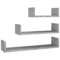 vidaXL Estantes de pared 3 piezas madera contrachapada Blanco, Negro, Gris Mueble Almacenaje Estantería para Oficina, Estudio, Dormitorio Estantería/Librería/ mueble de Almacenamiento - details 1