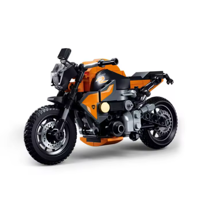 Kit De Construcción De Bloques De Moto Locomotora Extreme Speed 196PCS Juguetes Educativos Para Niños Modelos Interactivos De Forma Cool - 1