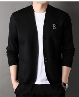 Chaqueta De Punto Para Hombre Lujo Con Bordado Exquisite En Color Sólido Abrigo Casual De Otoño E Invierno De Marca - details 15