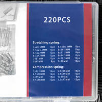 Kit De Accesorios Eléctricos 220PCS Con Varillas De Compresión De 20 Tamaños Para Reparaciones Herramientas Y Springs Torsionales Y De Extensión - details 2