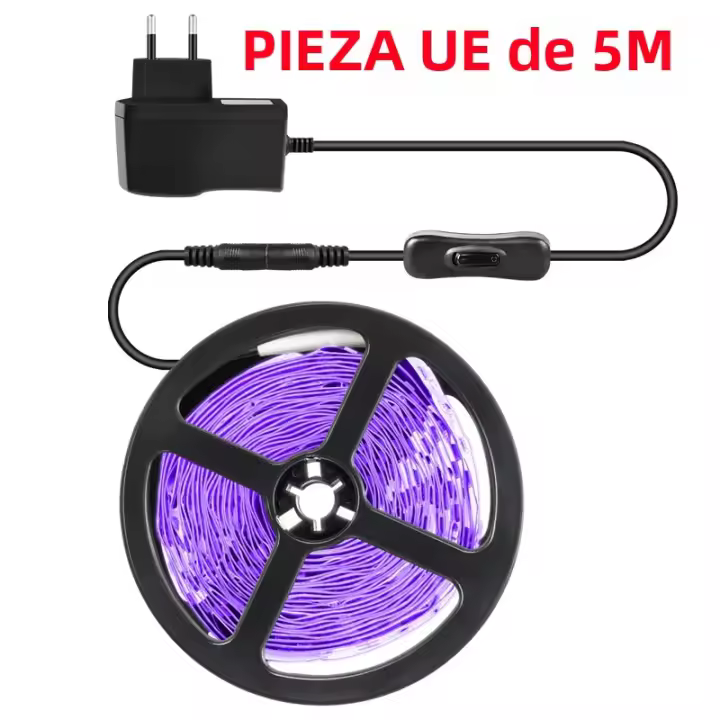 Tira De Luz LED UV Flexible 385-400nm Para Fiesta De Luz Plateada SMD 2835 DC12V Para Iluminación De Glow En La Habitación - 1