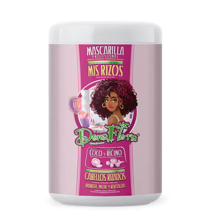 Dona Flora Mascarilla Mis Rizos 1000ml - Hidratación profunda y definición a los cabellos rizados - Vendido por Beauty World Distributor - 1