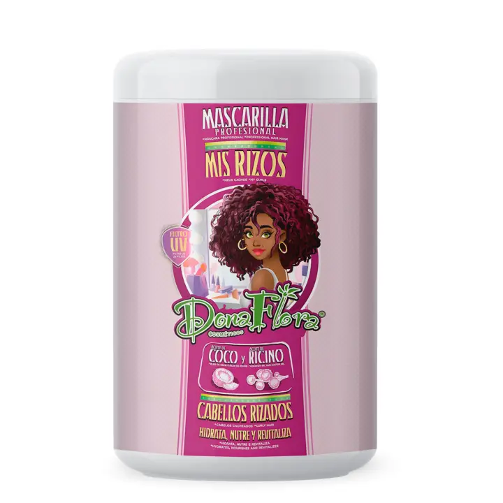 Dona Flora Mascarilla Mis Rizos 1000ml - Hidratación profunda y definición a los cabellos rizados - Vendido por Beauty World Distributor - 1
