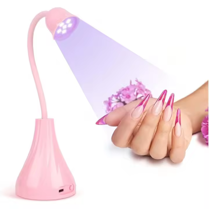 Mini lámpara LED para secar uñas, máquina para pulir, recargable, luz giratoria de 360°, lámpara LED para uñas - 1