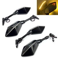 Par De Espejos Retrovisores Para Motocicleta Y Scooter Motocross Espejo Convexo De Fibra De Carbono 8/10mm Accesorios De Motocicleta - details 0