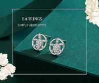 Zenyth 2 piezas 925 Plata Esterline Lindo Mar Tortuga Claro zirconia animal Pendientes Mujeres minimalista Joyería FINA 2025 ¡Nuevo! - details 0