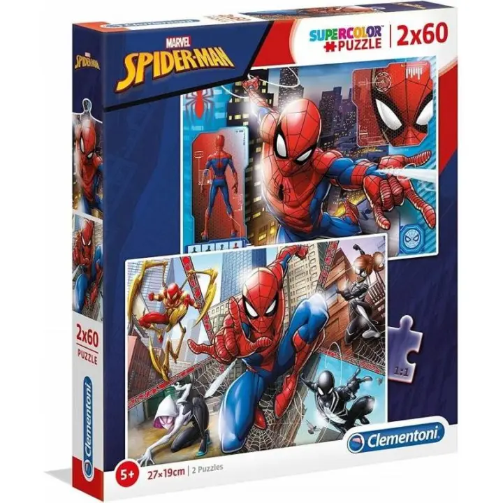 PUZZLE 2X60 PIEZAS SPIDERMAN DE CLEMENTONI - 1