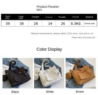 Bolso de hombro de lona Oxford, bandolera de gran capacidad, versátil, estilo perezoso, Color sólido - details 1