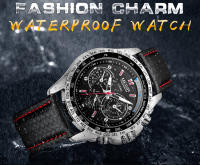 Reloj De Pulsera De Cuarzo Para Hombre MEGIR Moda Resistente Al Agua Con Correa De Cuero Negro Lujo Y Casual Estilosólido - details 0