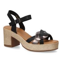 PuntoSalao Sandalias de plataforma y tacón en yute para mujer color negro VR5-1614 - details 1