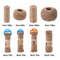 Cordón De Jute Natural Para Gatos Y Mascotas 10/50/100 Metros Hilo De Jute Para Rascado De Gatos Cinta De Lona Para Empaquetado De Regalos Bodas Y Fiestas - details 1
