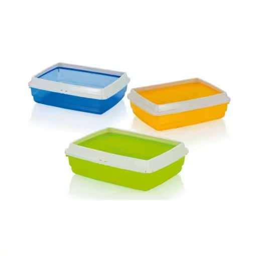 BANDEJA ARENERO WC GATO COLOR AZUL Y MARRON MICIO BANDEJA GATOS CON BORDE 42X33X14CM - 1